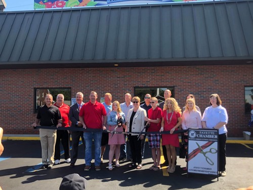 Business ribbon cutting